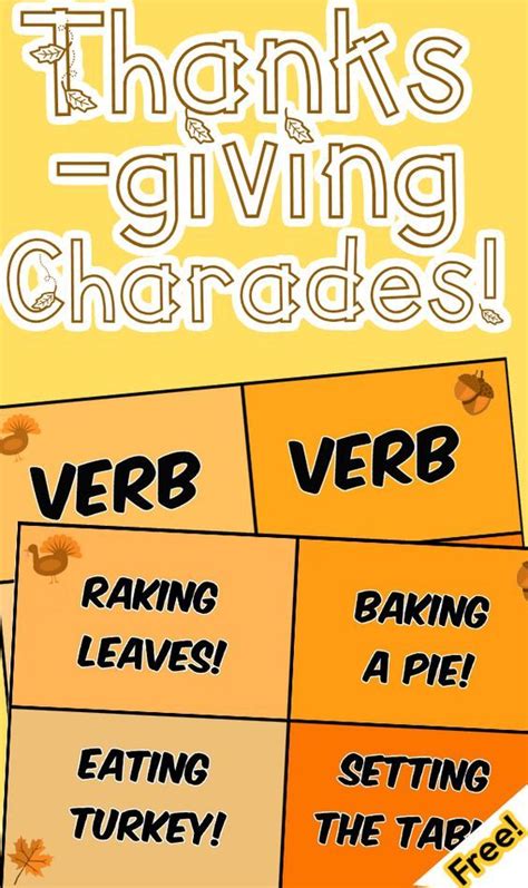 200+ Thanksgiving Charades Word Game Ideas